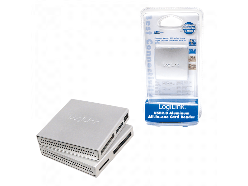 LogiLink LogiLink Cardreader USB 2.0 All-in-One Alu silber CR0018 Elektroniktrade Switzerland