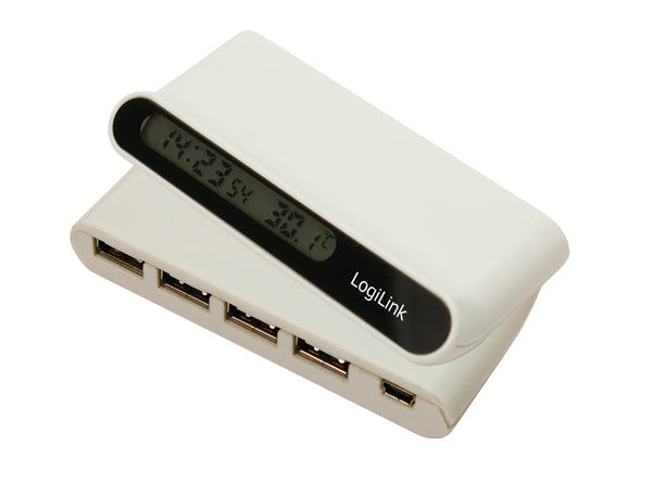 LogiLink LogiLink UA0070 USB 2.0 Hub 4 Port LCD Infodisplay USB Hub Switch elektroniktrade Switzerland