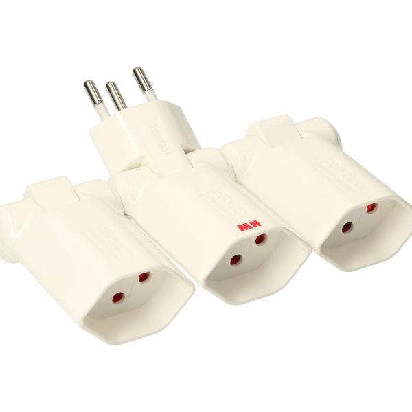 MAXHAURI Clip Clap Abzweigstecker 3xTyp13 weiss Elektroniktrade Switzerland