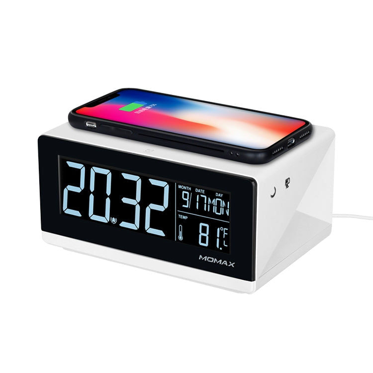 Momax MOMAX 10W QI-Standard-Drei-Modi Fast Lading Wireless-Ladegerät Multifunktions-LCD-Wecker für iPhone / Android Elektroniktrade Switzerland