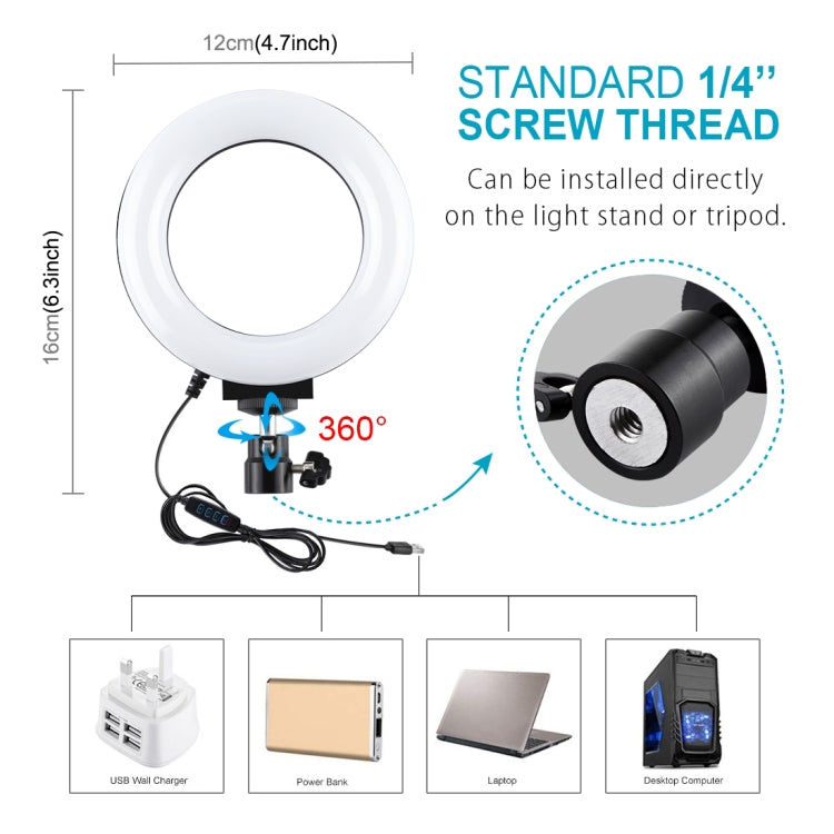 PULUZ Puluz 4,7 Zoll 12 cm USB 3 Modi Dimmable LED Ring Elektroniktrade Switzerland
