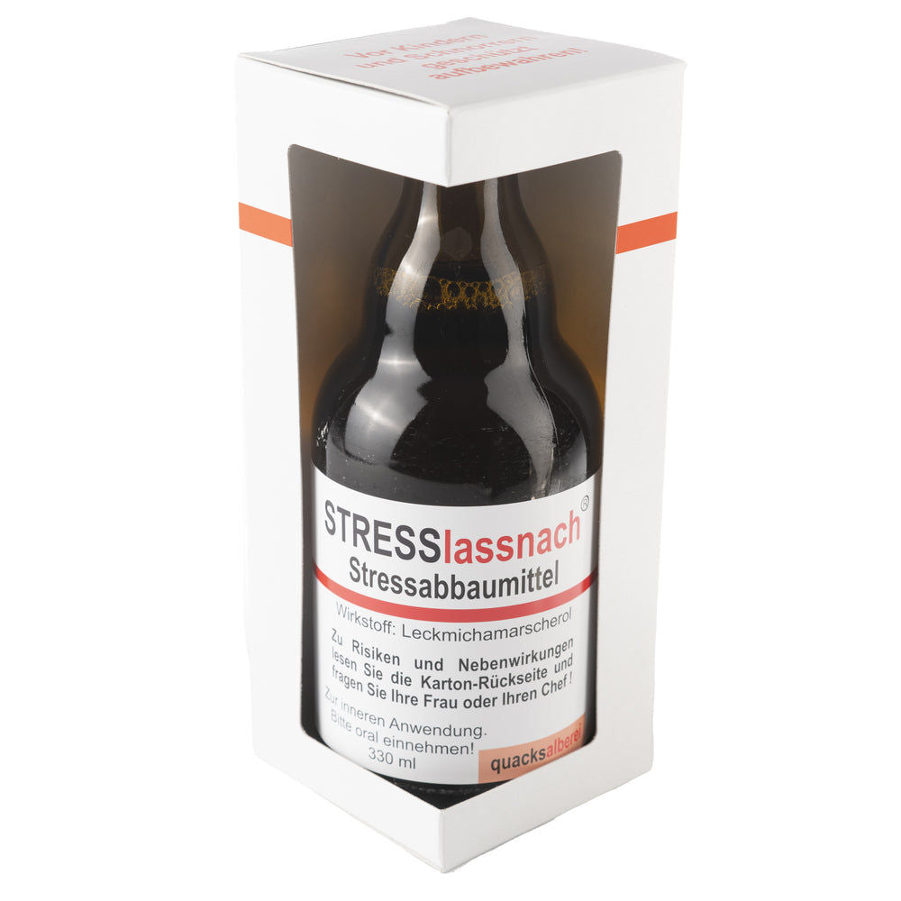 Quacksalberei WITZIGE BIERFLASCHE "STRESSLASSNACH" (1 X 0.33 L) Elektroniktrade Switzerland