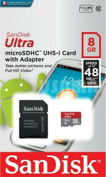 SanDisk Ultra microSDXC, 8 GB mit Adapter | #Elektroniktrade.ch#