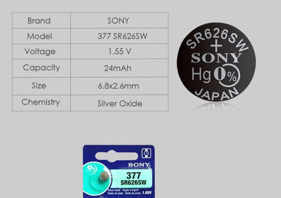 SONY Sony 377 SR626SW SR626 AG4 1,55 V Armbanduhr Batterie elektroniktrade Switzerland