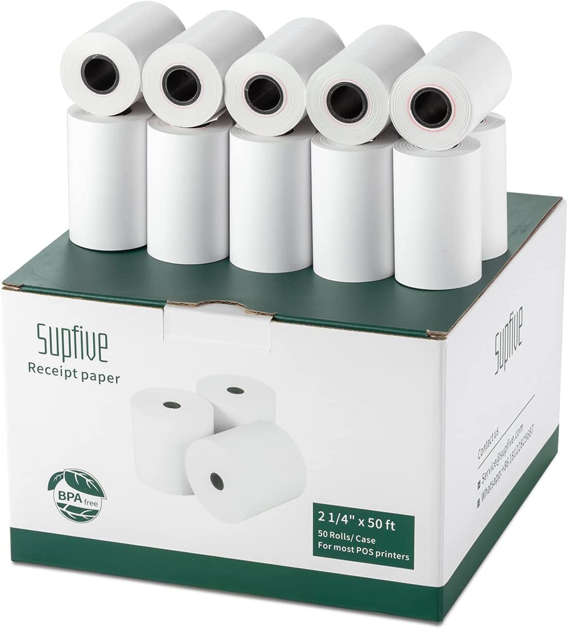 Supfive Bonrollen 57mm x 15m x 13mm - EC Rollen Thermopapier Elektroniktrade Switzerland