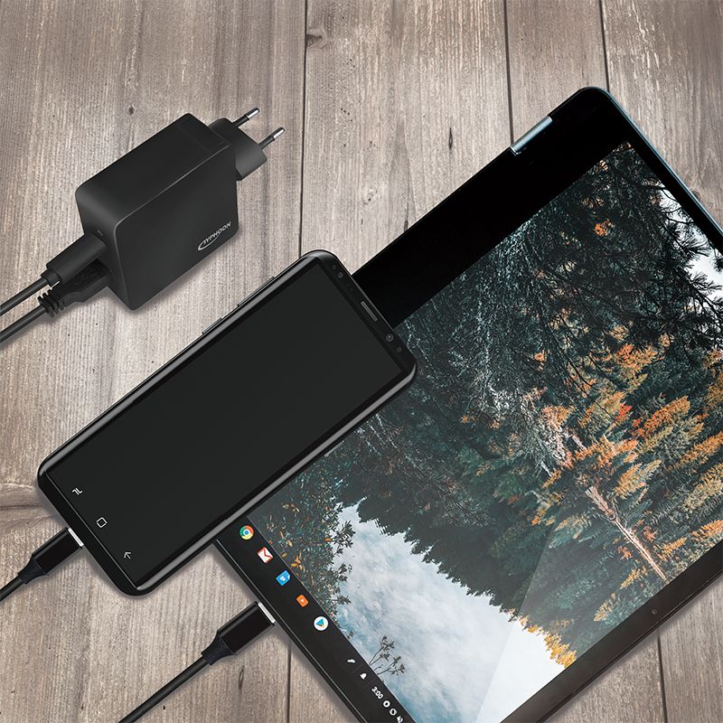 Typhoon Netzteil Adapter, 1x USB-C PD Port & 1x USB-A QC Port, 18W elektroniktrade Switzerland