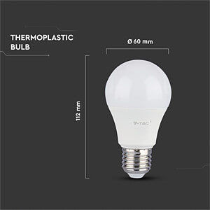 V-TAC VT-7262 LED-Lampe E27, 9 W, 806 lm, 6000 K elektroniktrade Switzerland